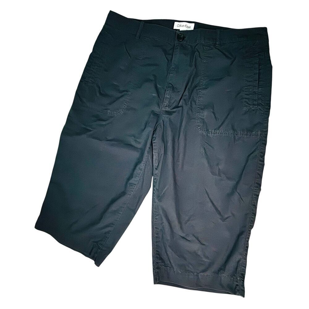 Calvin Klein Men's Ripstop Cotton Long Shorts Navy Blue Size 36 16" inseam